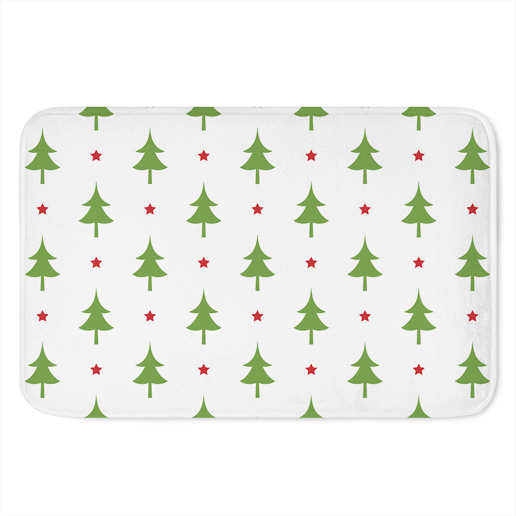 Christmas Tree And Star Pattern Print Indoor Door Mat