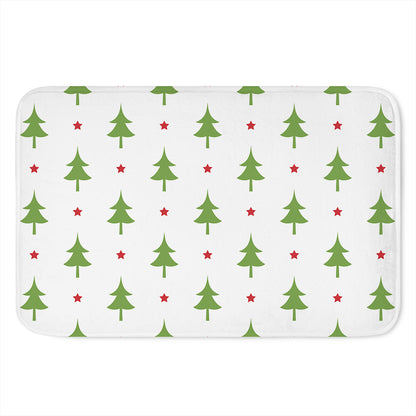 Christmas Tree And Star Pattern Print Indoor Door Mat