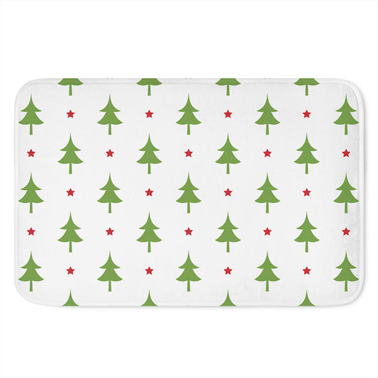 Christmas Tree And Star Pattern Print Indoor Door Mat