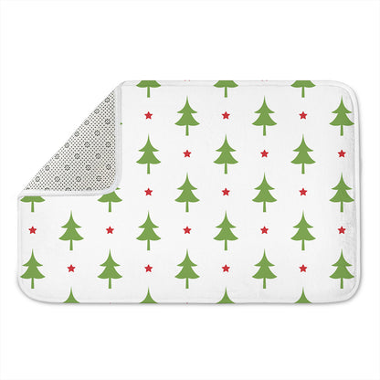 Christmas Tree And Star Pattern Print Indoor Door Mat