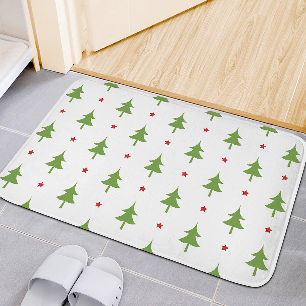 Christmas Tree And Star Pattern Print Indoor Door Mat