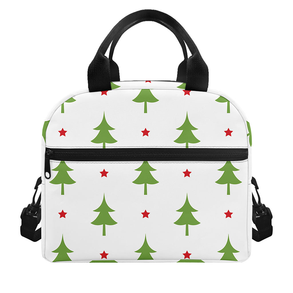 Christmas Tree And Star Pattern Print Insulated Lunch Bag
