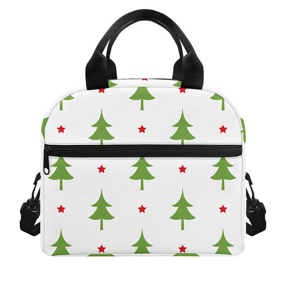 Christmas Tree And Star Pattern Print Insulated Lunch Bag