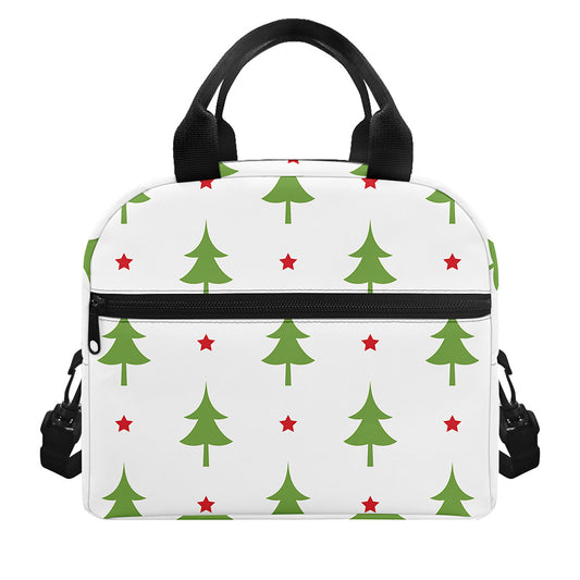 Christmas Tree And Star Pattern Print Insulated Lunch Bag