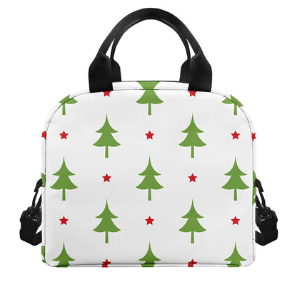 Christmas Tree And Star Pattern Print Insulated Lunch Bag