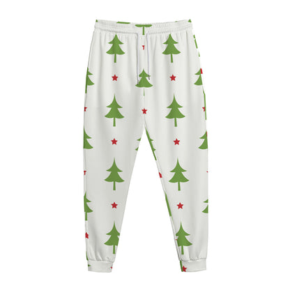 Christmas Tree And Star Pattern Print Jogger Pants