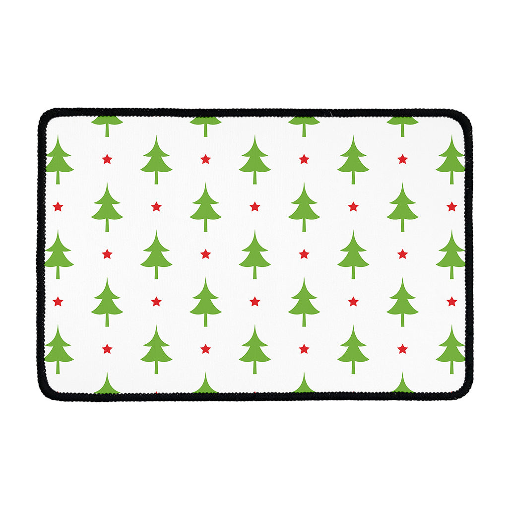 Christmas Tree And Star Pattern Print Kitchen Mat