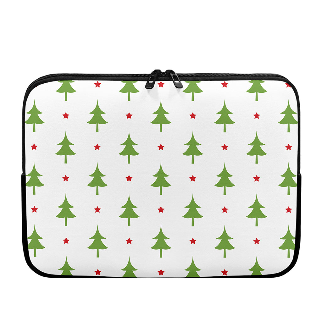 Christmas Tree And Star Pattern Print Laptop Sleeve