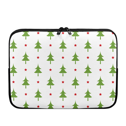 Christmas Tree And Star Pattern Print Laptop Sleeve