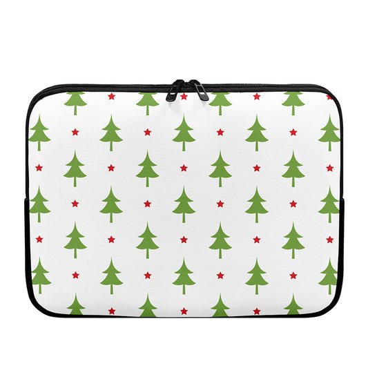 Christmas Tree And Star Pattern Print Laptop Sleeve