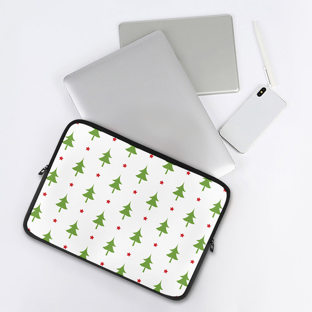 Christmas Tree And Star Pattern Print Laptop Sleeve