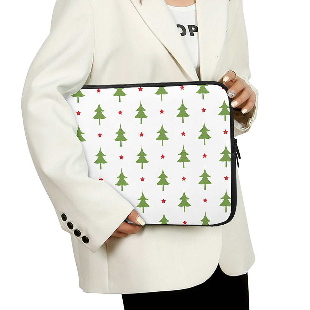 Christmas Tree And Star Pattern Print Laptop Sleeve