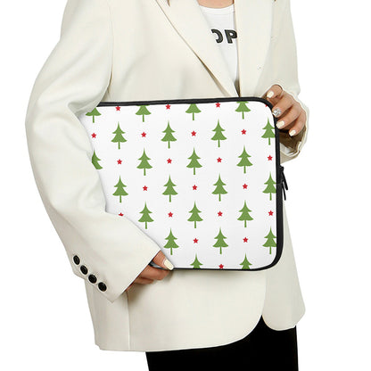 Christmas Tree And Star Pattern Print Laptop Sleeve