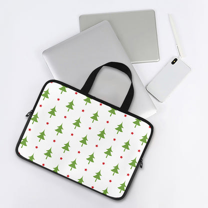 Christmas Tree And Star Pattern Print Laptop Sleeve With Handle
