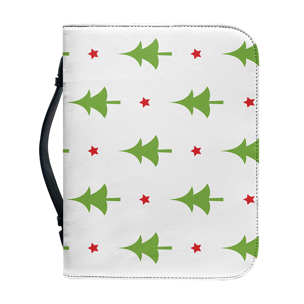 Christmas Tree And Star Pattern Print Leather Bible Cover