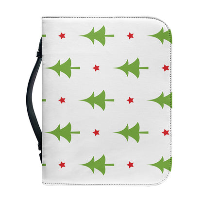 Christmas Tree And Star Pattern Print Leather Bible Cover
