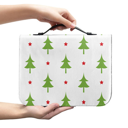 Christmas Tree And Star Pattern Print Leather Bible Cover