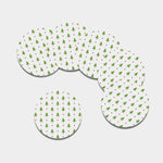 Christmas Tree And Star Pattern Print Leather Coaster Set