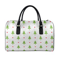Christmas Tree And Star Pattern Print Leather Duffel Bag