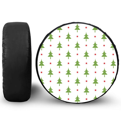 Christmas Tree And Star Pattern Print Leather Spare Tire Cover