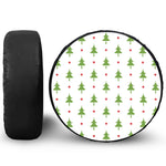 Christmas Tree And Star Pattern Print Leather Spare Tire Cover