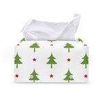 Christmas Tree And Star Pattern Print Leather Tissue Box Cover