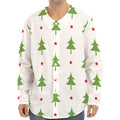 Christmas Tree And Star Pattern Print Long Sleeve Baseball Jersey