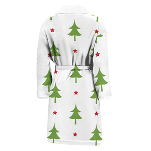 Christmas Tree And Star Pattern Print Men's Bathrobe