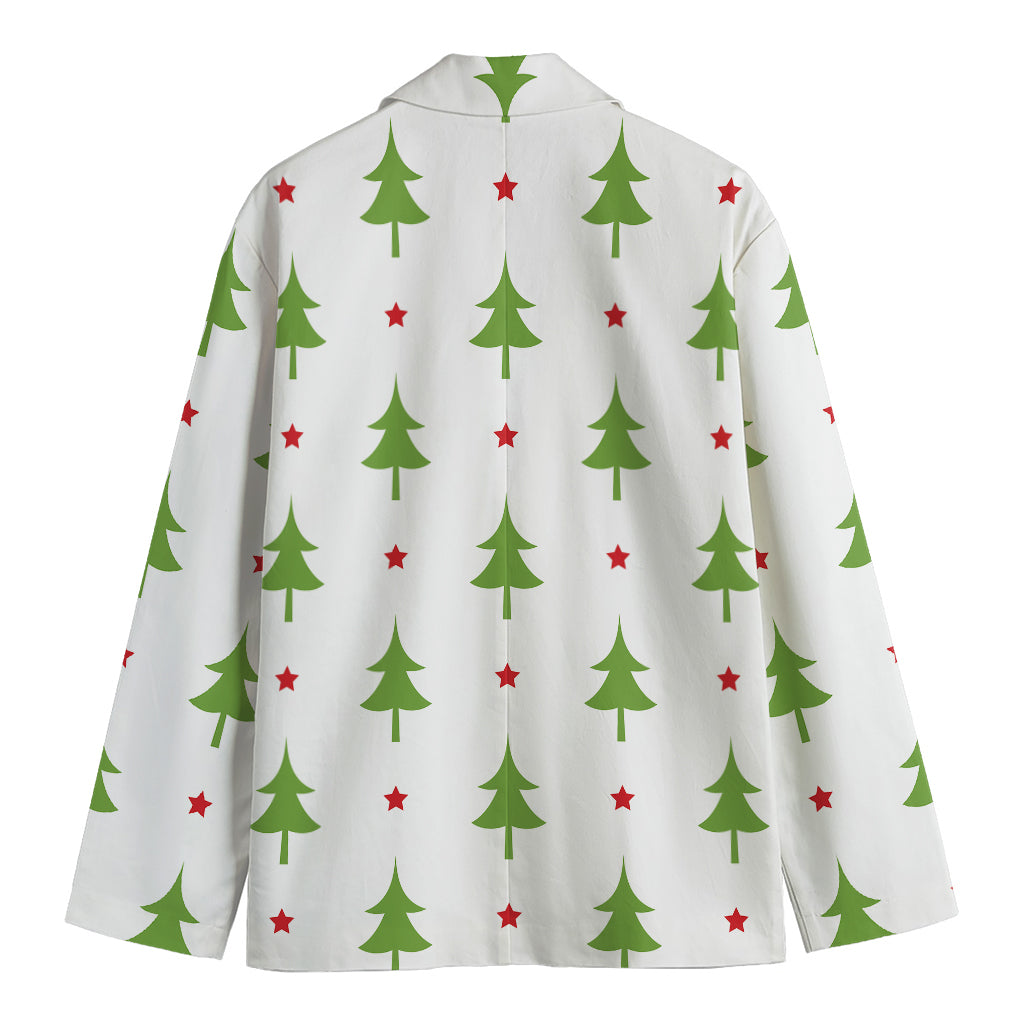 Christmas Tree And Star Pattern Print Men's Blazer
