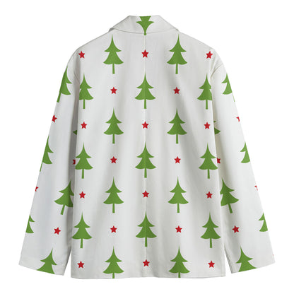 Christmas Tree And Star Pattern Print Men's Blazer