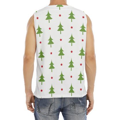 Christmas Tree And Star Pattern Print Men's Fitness Tank Top