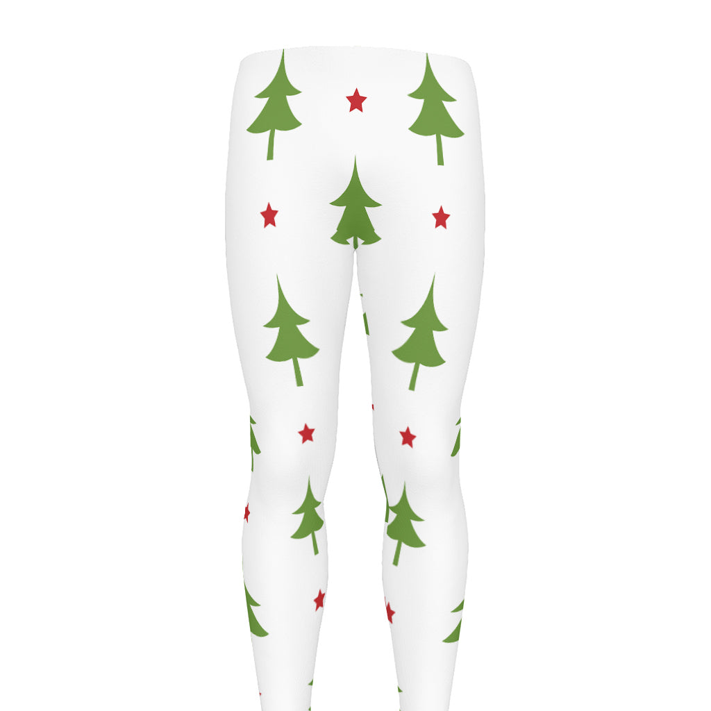 Christmas Tree And Star Pattern Print Men's leggings