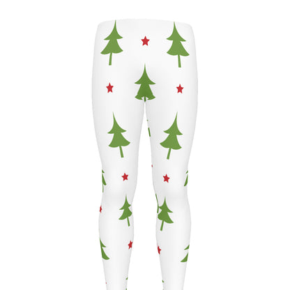 Christmas Tree And Star Pattern Print Men's leggings