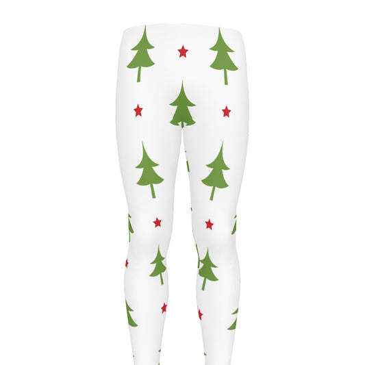 Christmas Tree And Star Pattern Print Men's leggings