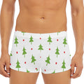 Christmas Tree And Star Pattern Print Men's Short Boxer Briefs