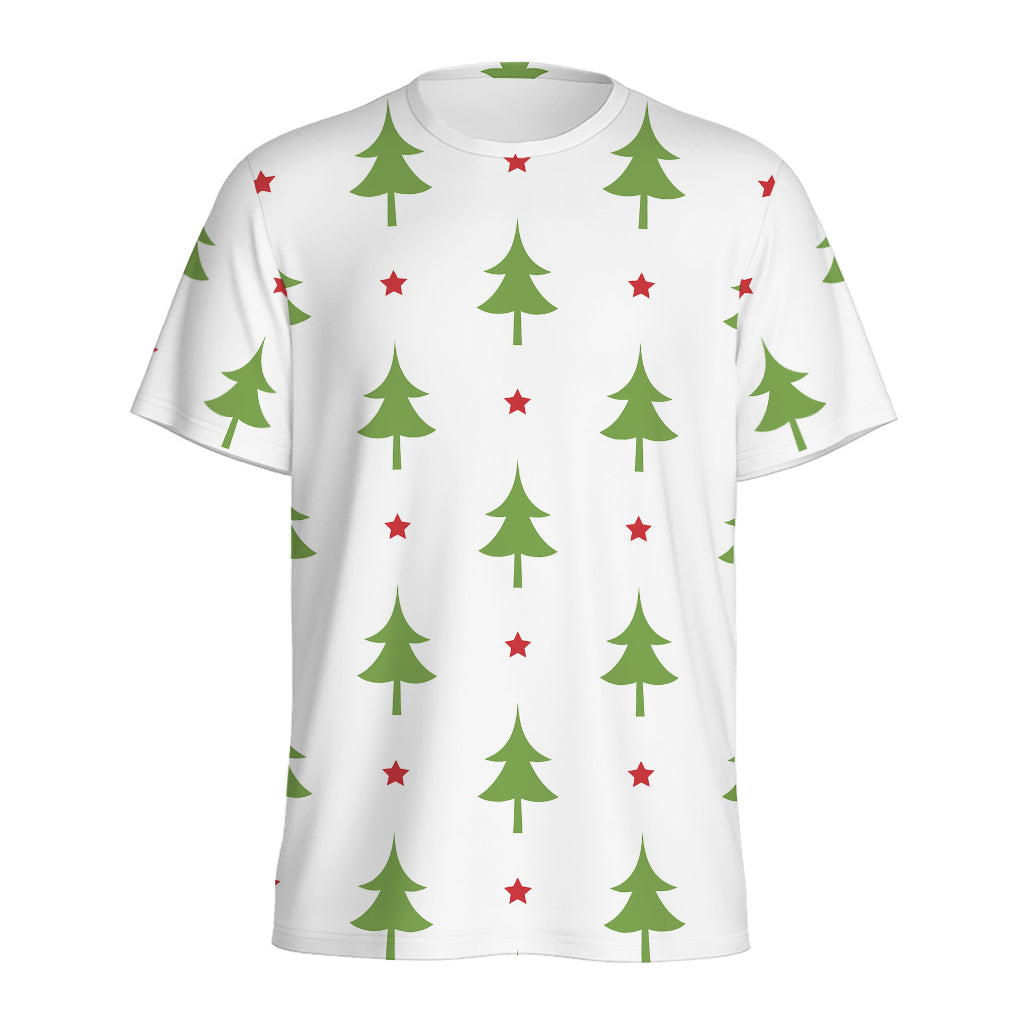 Christmas Tree And Star Pattern Print Men's Sports T-Shirt