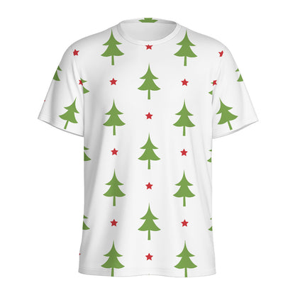 Christmas Tree And Star Pattern Print Men's Sports T-Shirt