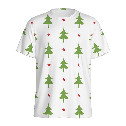 Christmas Tree And Star Pattern Print Men's Sports T-Shirt