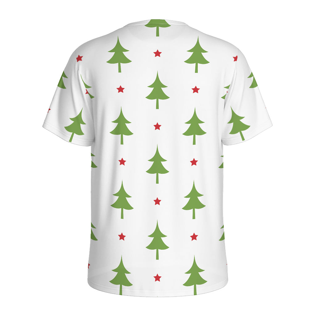 Christmas Tree And Star Pattern Print Men's Sports T-Shirt