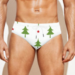 Christmas Tree And Star Pattern Print Men's Swim Briefs