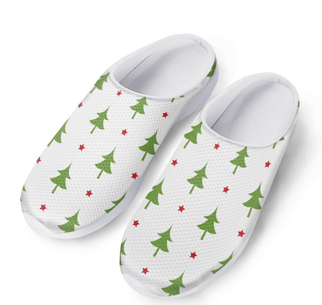 Christmas Tree And Star Pattern Print Mesh Casual Shoes