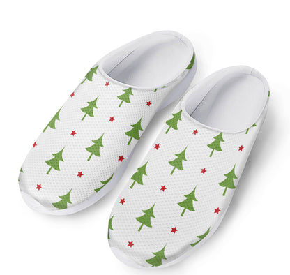 Christmas Tree And Star Pattern Print Mesh Casual Shoes