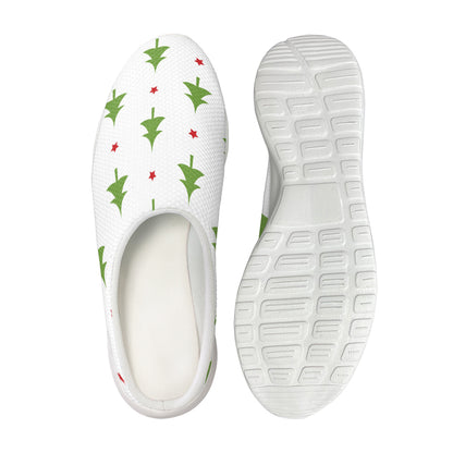Christmas Tree And Star Pattern Print Mesh Casual Shoes