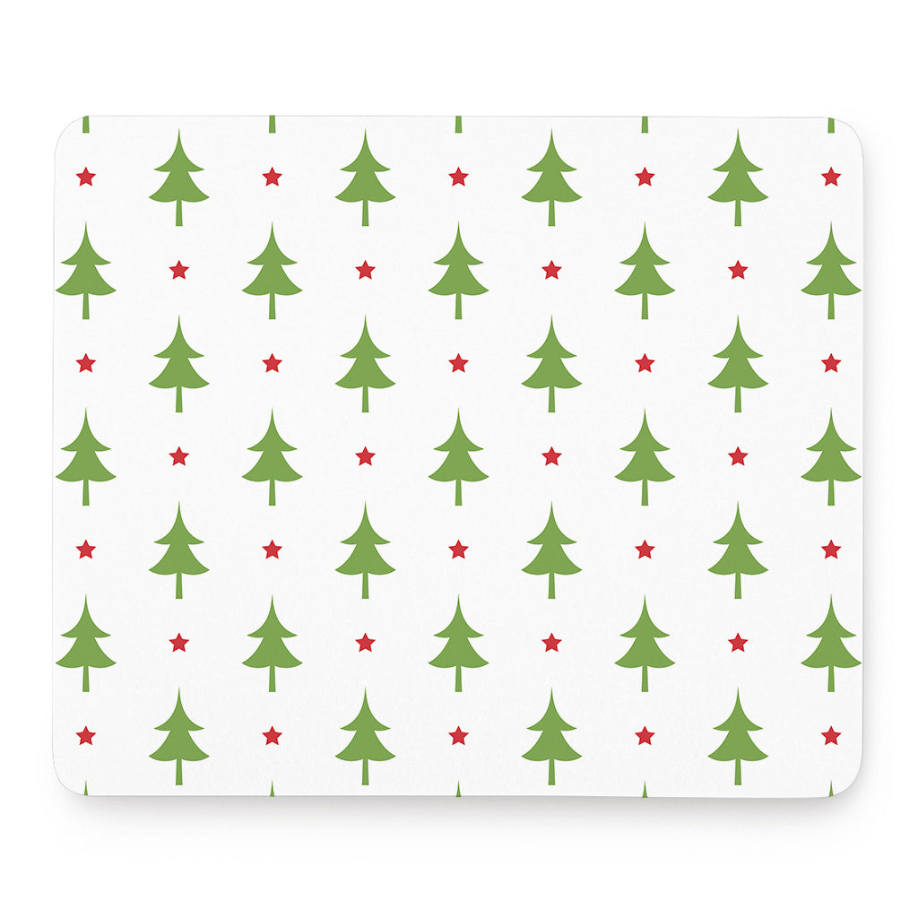 Christmas Tree And Star Pattern Print Mouse Pad