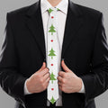 Christmas Tree And Star Pattern Print Necktie