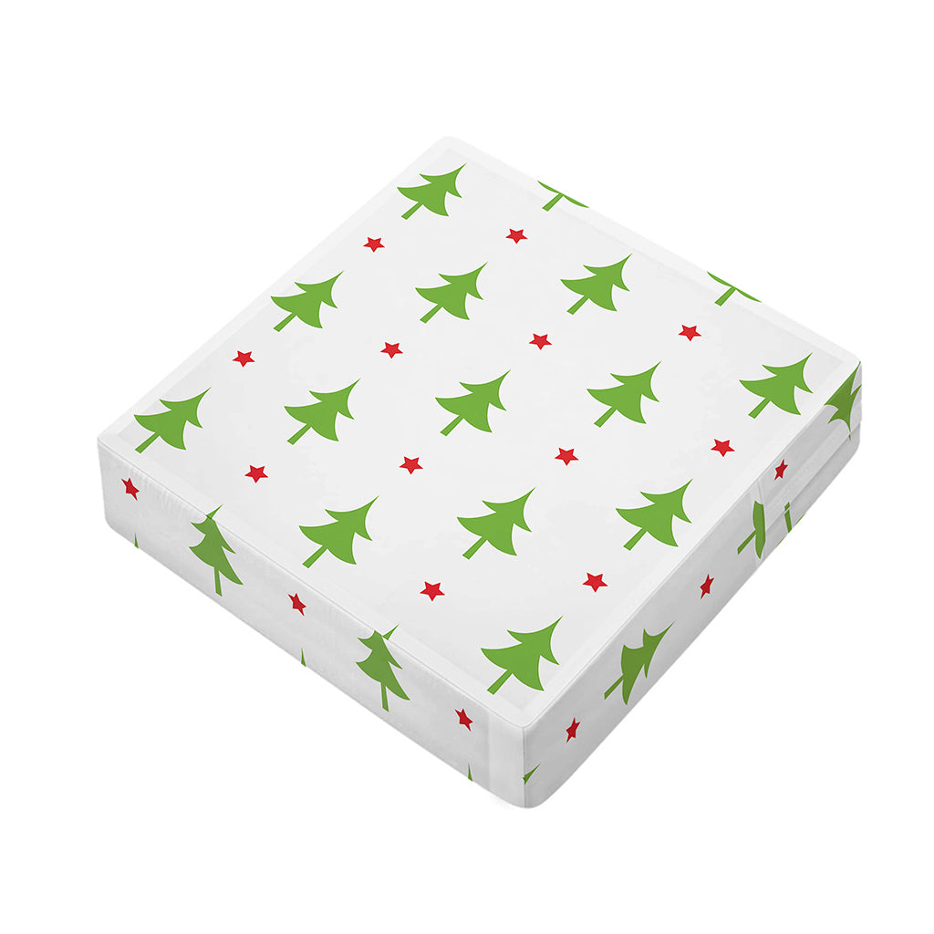 Christmas Tree And Star Pattern Print Outdoor Seat Cushion Cover