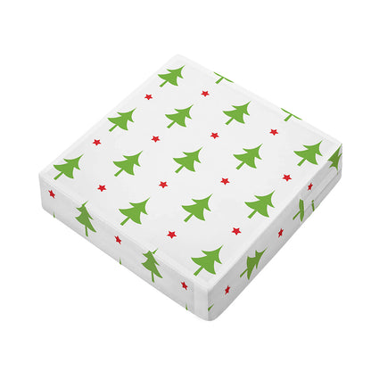 Christmas Tree And Star Pattern Print Outdoor Seat Cushion Cover