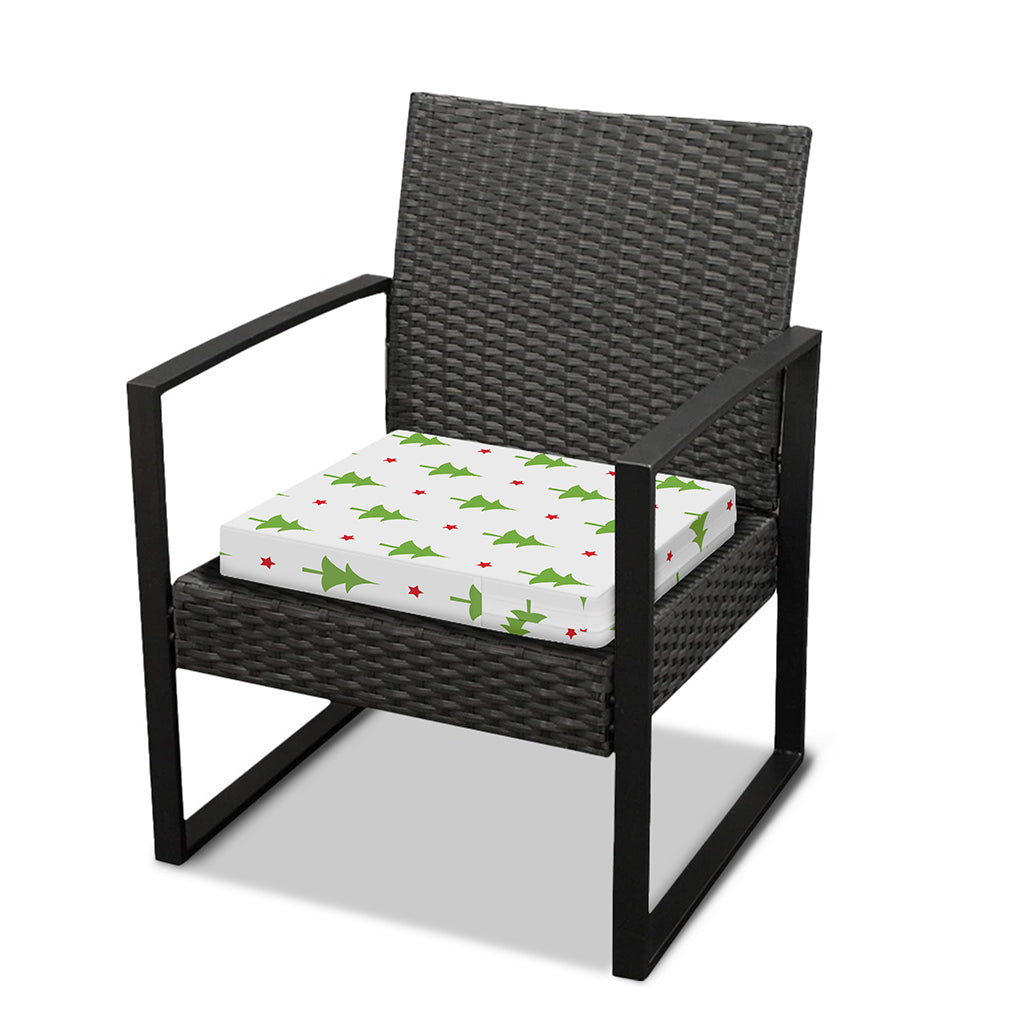 Christmas Tree And Star Pattern Print Outdoor Seat Cushion Cover