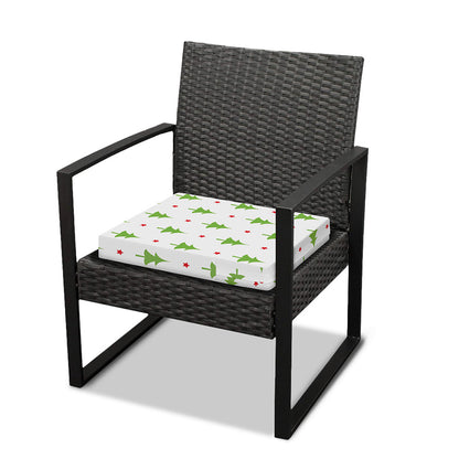 Christmas Tree And Star Pattern Print Outdoor Seat Cushion Cover