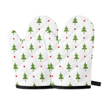 Christmas Tree And Star Pattern Print Oven Mitts